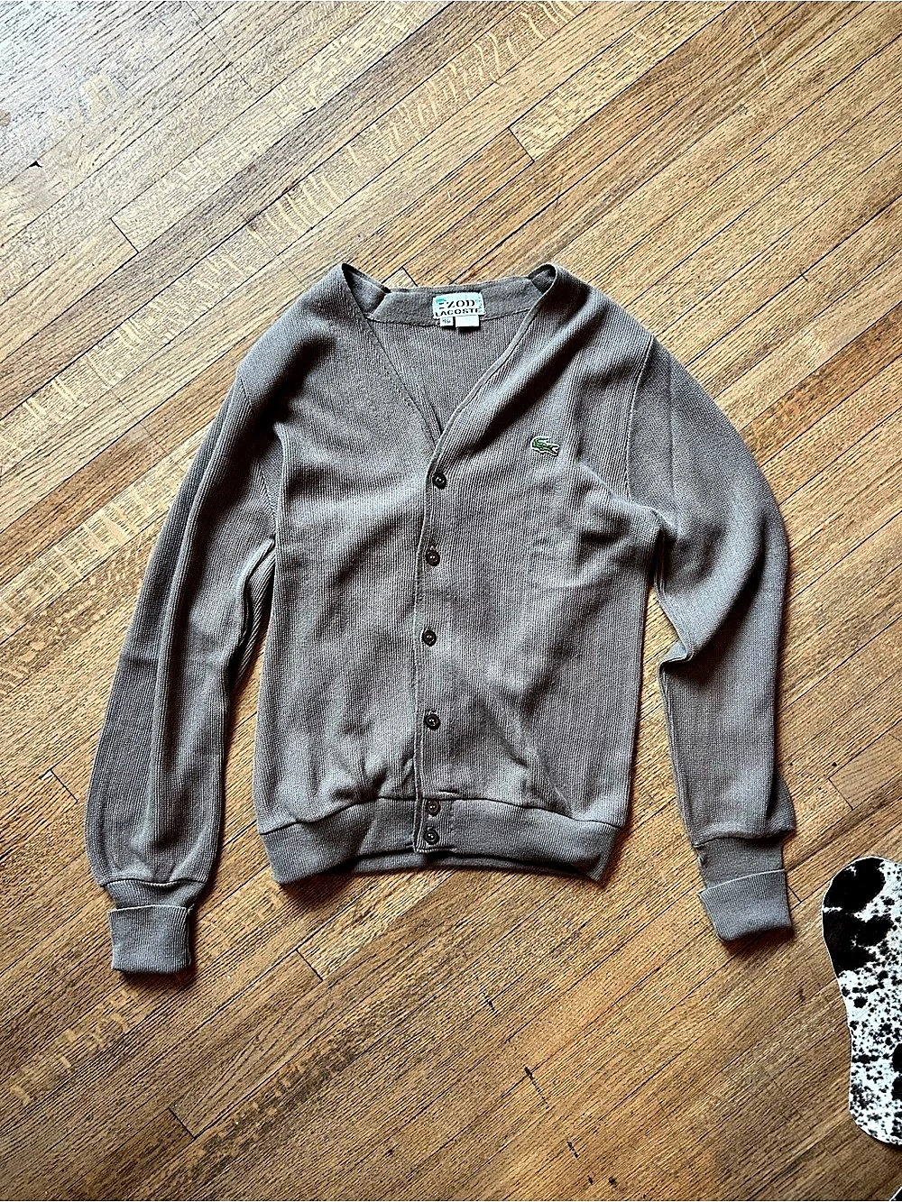 Lacoste Men's Cardigan Brown Size Medium